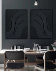 Multicolor Noir Textured Diptych Art Set Of 2 - Artwallpainting