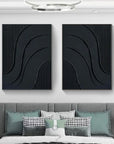 Multicolor Noir Textured Diptych Art Set Of 2 - Artwallpainting