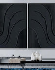 Multicolor Noir Textured Diptych Art Set Of 2 - Artwallpainting