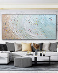 Multicolor Ocean Breeze Textured Beach Panorama - Artwallpainting