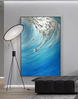 Multicolor Ocean Fury - Textured Wave Canvas Art - Artwallpainting