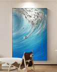 Multicolor Ocean Fury - Textured Wave Canvas Art - Artwallpainting