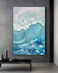 Multicolor Ocean Symphony Textured Wave Art - Artwallpainting