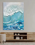 Multicolor Ocean Symphony Textured Wave Art - Artwallpainting