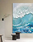 Multicolor Ocean Symphony Textured Wave Art - Artwallpainting