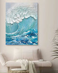 Multicolor Ocean Symphony Textured Wave Art - Artwallpainting