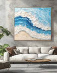 Multicolor Ocean Wave Textured Seascape - Artwallpainting