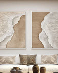 Multicolor Ocean Waves Textured Abstract Wall Art Set Of 2 - Artwallpainting