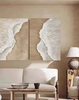 Multicolor Ocean Waves Textured Abstract Wall Art Set Of 2 - Artwallpainting