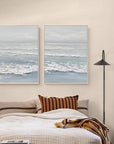 Multicolor Ocean Whisper Dual Panel Textured Seascape Art - Artwallpainting