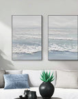 Multicolor Ocean Whisper Dual Panel Textured Seascape Art - Artwallpainting