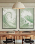 Multicolor Oceanic Symphony - Dual Abstract Wave Canvas Art Set Of 2 - Artwallpainting