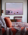Multicolor Pastel Horizon Abstract Seascape With Colorful Rock Accents - Artwallpainting
