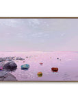 Multicolor Pastel Horizon Abstract Seascape With Colorful Rock Accents - Artwallpainting