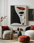 Multicolor Pebble Abstract Painting - Stone Signals - Artwallpainting