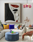 Multicolor Pebble Abstract Painting - Stone Signals - Artwallpainting