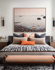 Multicolor Pebbled Horizon Abstract Seascape Textured Canvas Wall Art - Artwallpainting
