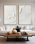 Multicolor Plaster 3D Textured Minimalist Abstract Art On Canvas Set Of 2 - Artwallpainting