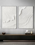 Multicolor Plaster 3D Textured Minimalist Abstract Art On Canvas Set Of 2 - Artwallpainting