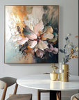 Multicolor Radiant Bloom - Hand Drawn Thick Painted Floral Wall Art In Modern Interior Design - Artwallpainting