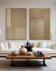 Multicolor Rustic Harmony Textured Neutral Canvas Set Of 2 - Artwallpainting