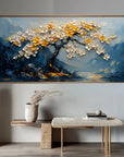 Multicolor Serene Blossom-Hand-Painted Texture Floral Tree Wall Art - Artwallpainting