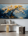 Multicolor Serene Blossom-Hand-Painted Texture Floral Tree Wall Art - Artwallpainting