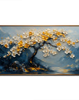 Multicolor Serene Blossom-Hand-Painted Texture Floral Tree Wall Art - Artwallpainting