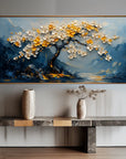 Multicolor Serene Blossom-Hand-Painted Texture Floral Tree Wall Art - Artwallpainting