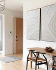 Multicolor Set Of 2 Minimalist Textured Wall Art Neutral 3D Abstract Canvas Decor - Artwallpainting