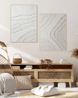 Multicolor Set Of 2 Minimalist Textured Wall Art Neutral 3D Abstract Canvas Decor - Artwallpainting