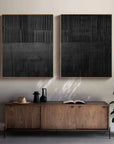 Multicolor Set Of Two Textured Abstract Wall Art - Minimalist Design - Artwallpainting