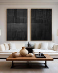 Multicolor Set Of Two Textured Abstract Wall Art - Minimalist Design - Artwallpainting