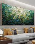 Multicolor Shattered Glass Mosaic Textured Abstract Oil Painting Wall Art - Artwallpainting