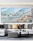 Multicolor Shoreline Bliss Textured Beach Day Art - Artwallpainting