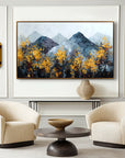 Multicolor Silence Abstract Autumn Mountainscape Canvas Painting - Artwallpainting