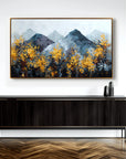 Multicolor Silence Abstract Autumn Mountainscape Canvas Painting - Artwallpainting