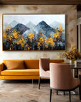 Multicolor Silence Abstract Autumn Mountainscape Canvas Painting - Artwallpainting
