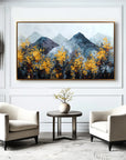 Multicolor Silence Abstract Autumn Mountainscape Canvas Painting - Artwallpainting