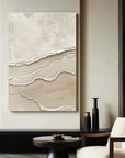 Multicolor Silent Dunes - Minimalist Textured Abstract Oil Painting In Neutral Tones - Artwallpainting