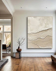 Multicolor Silent Dunes - Minimalist Textured Abstract Oil Painting In Neutral Tones - Artwallpainting