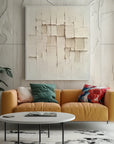 Multicolor Silent Formation-Wabi-Sabi Style Beige Three-Dimensional Abstract Wall Art - Artwallpainting