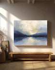 Multicolor Silent Horizon - Hand-Painted Blue Abstract Landscape Oil Painting - Artwallpainting