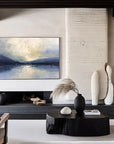 Multicolor Silent Horizon - Hand-Painted Blue Abstract Landscape Oil Painting - Artwallpainting