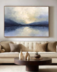 Multicolor Silent Horizon - Hand-Painted Blue Abstract Landscape Oil Painting - Artwallpainting