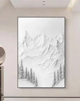 Multicolor Silent Peaks-Texture Sculpture Snow Mountain Wall Art - Artwallpainting
