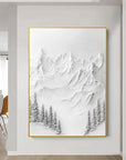 Multicolor Silent Peaks-Texture Sculpture Snow Mountain Wall Art - Artwallpainting