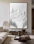 Multicolor Silent Peaks-Texture Sculpture Snow Mountain Wall Art - Artwallpainting