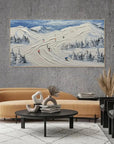 Multicolor Skiing Through Winter - Abstract Oil Painting Wall Art Themed Around Skiing In The Snow Mountains - Artwallpainting
