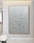 Multicolor Snowy Ski Fun - Textured Skiing Adventure Oil Painting - Artwallpainting